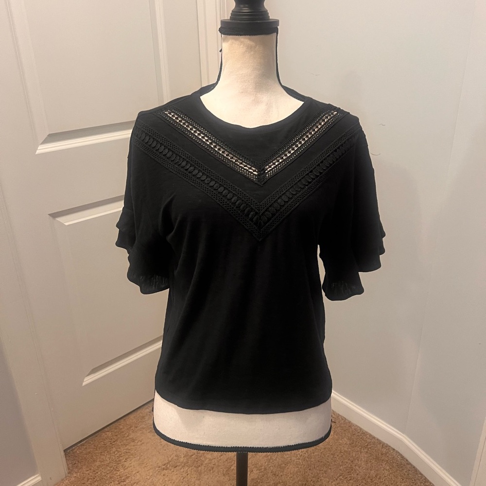 Express Textured Detail Short Sleeve Top NWT